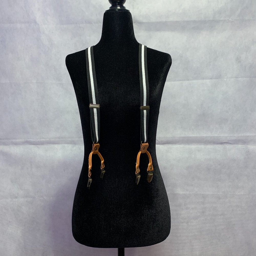 ❗️BOGO❗️Black with White Stripe Adjustable Suspenders